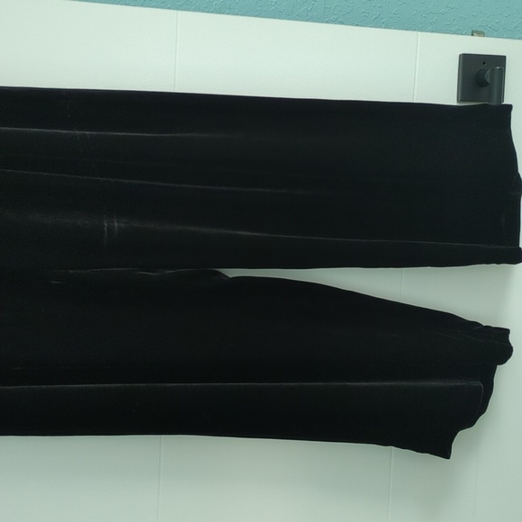 Eileen Fisher Crushed Black Velvet Wide-Leg Pants XL minimalist boho relaxed fit - Picture 6 of 9